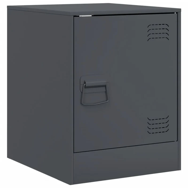 Lot de 2 tables de chevet avec compartiment avec porte 34,5 x 39 x 44 cm acier anthracite DEC034816