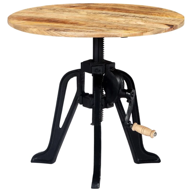 Table d'appoint console d'entrée meuble de salon hauteur réglable bois de manguier massif et fonte DEC032318