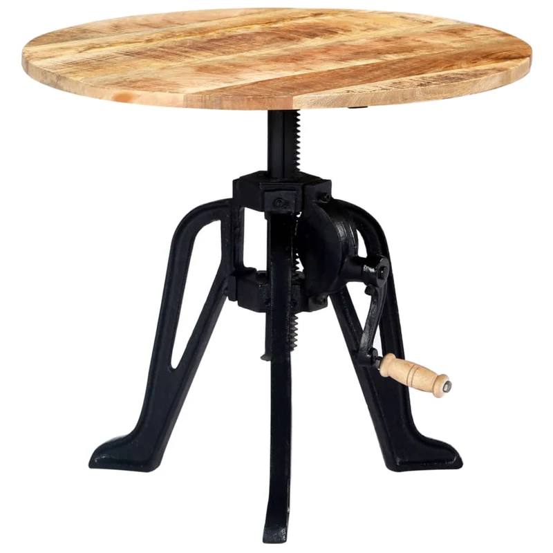 Table d'appoint console d'entrée meuble de salon hauteur réglable bois de manguier massif et fonte DEC032318