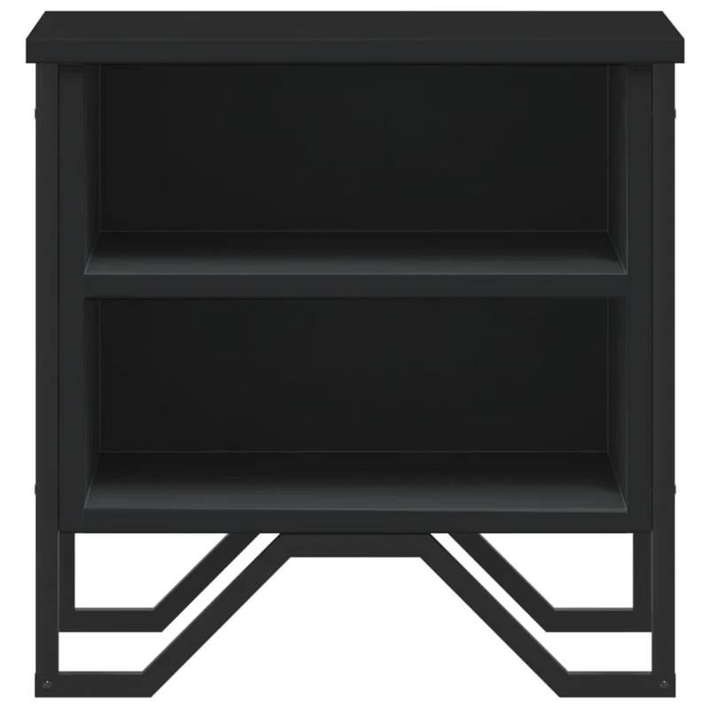 Lot de 2 tables de chevet avec compartiment ouvert 40 x 30 x 40 cm bois d'ingénierie noir DEC035504