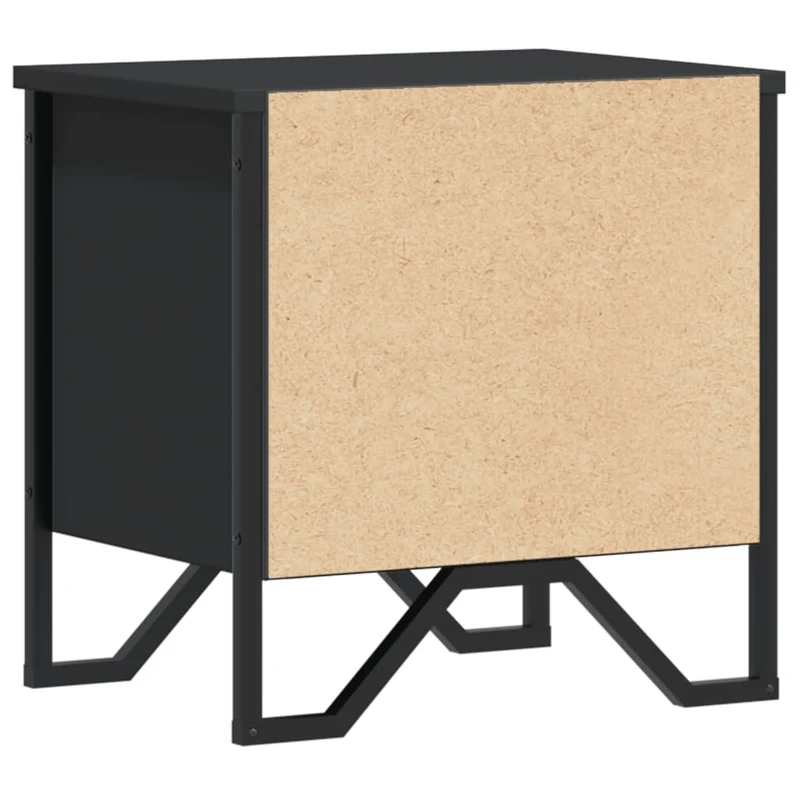 Lot de 2 tables de chevet avec compartiment ouvert 40 x 30 x 40 cm bois d'ingénierie noir DEC035504