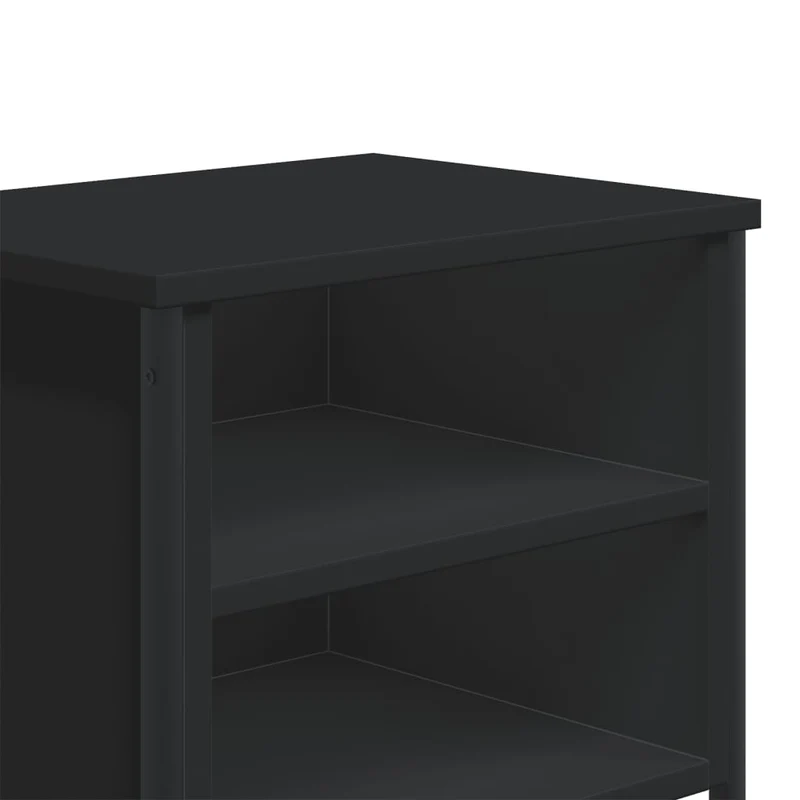 Lot de 2 tables de chevet avec compartiment ouvert 40 x 30 x 40 cm bois d'ingénierie noir DEC035504