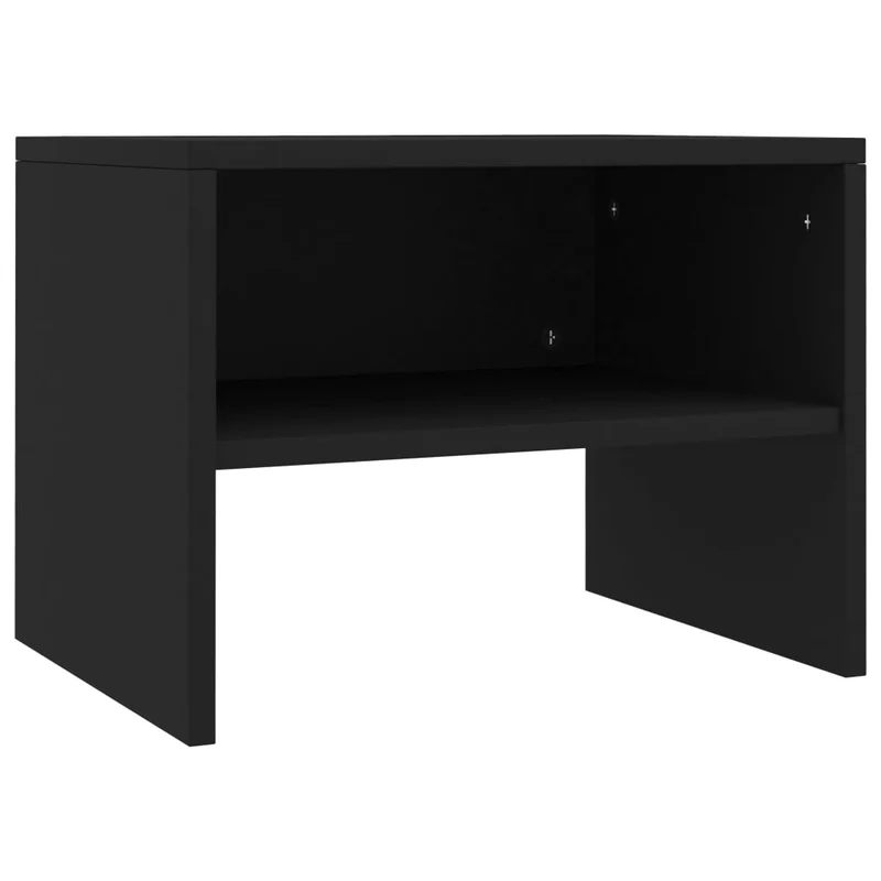 Lot de 2 tables de chevet avec compartiment ouvert 40 x 30 x 30 cm bois d'ingénierie noir DEC035498