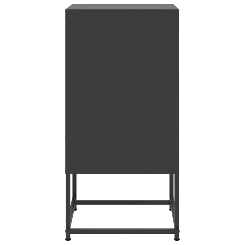 Lot de 2 tables de chevet avec compartiment avec porte et ouvert 36 x 39 x 78 cm acier noir DEC035490