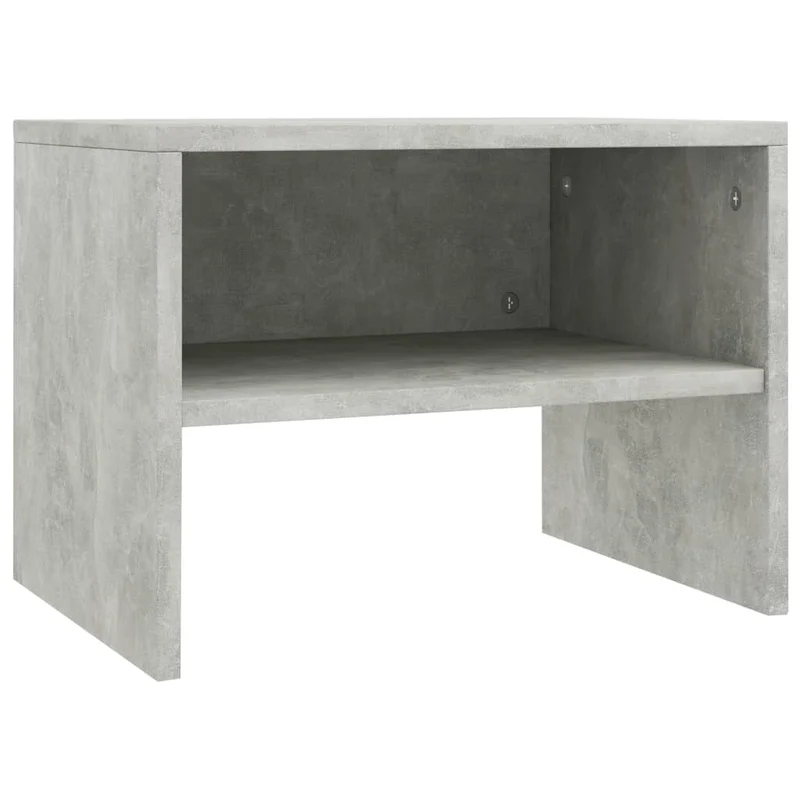 Lot de 2 tables de chevet avec compartiment ouvert 40 x 30 x 30 cm bois ingénierie gris DEC035346