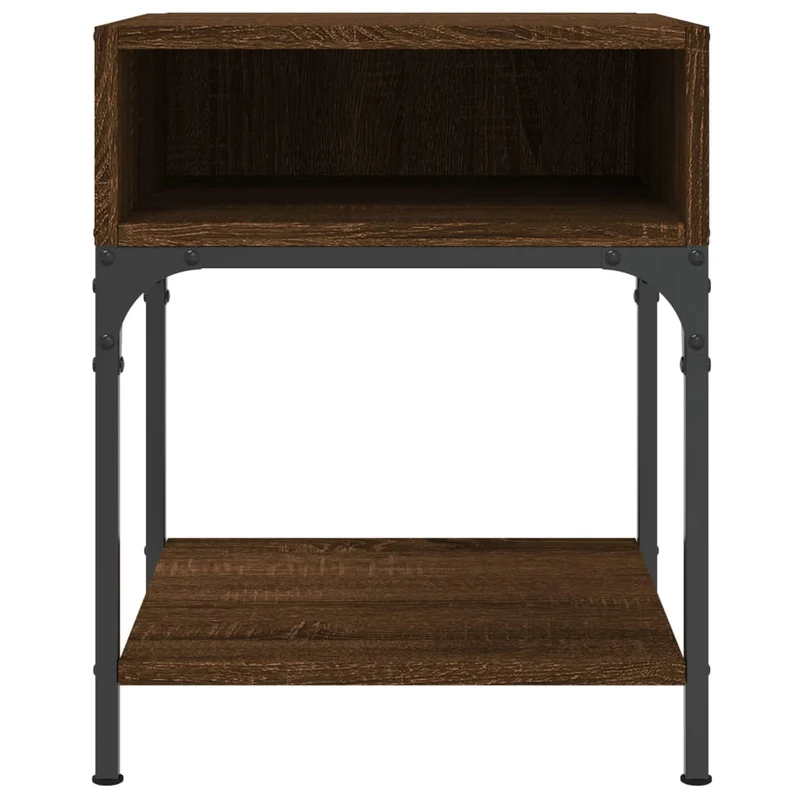 Lot de 2 tables de chevet avec compartiment ouvert 40 x 41 x 50 cm bois ingénierie et fer DEC035202