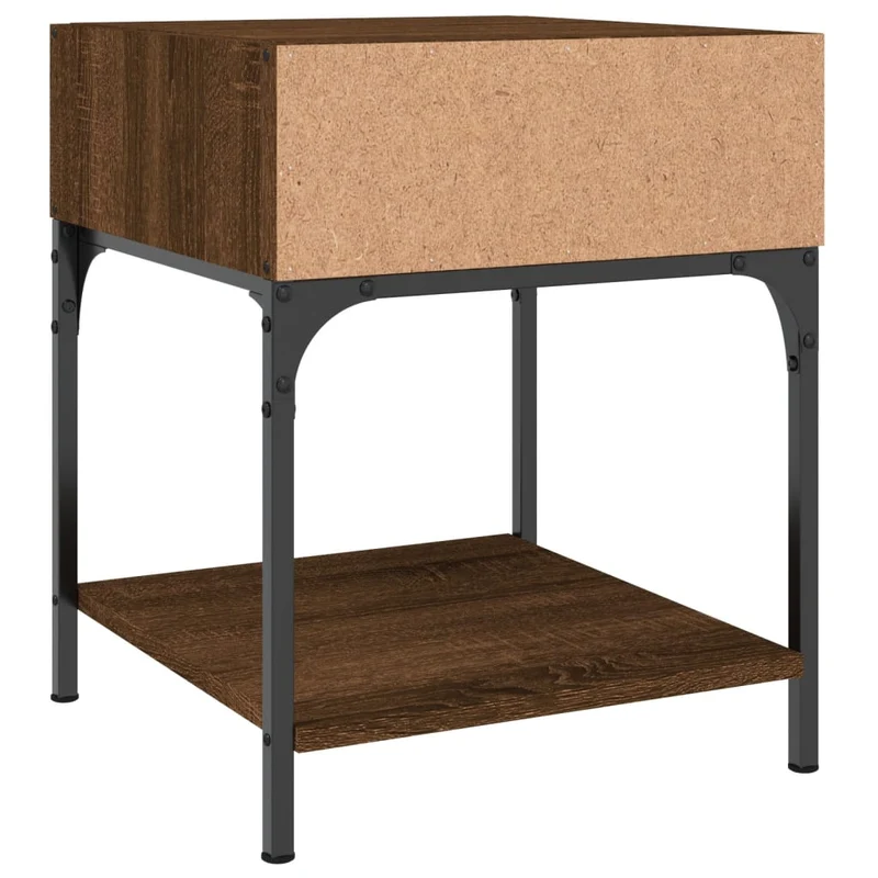 Lot de 2 tables de chevet avec compartiment ouvert 40 x 41 x 50 cm bois ingénierie et fer DEC035202