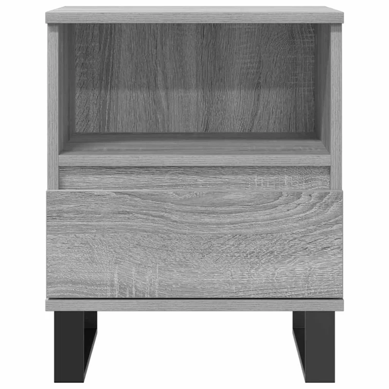 Table de chevet avec tiroir et compartiment 40 x 35 x 50 cm bois d’ingénierie gris DEC034625