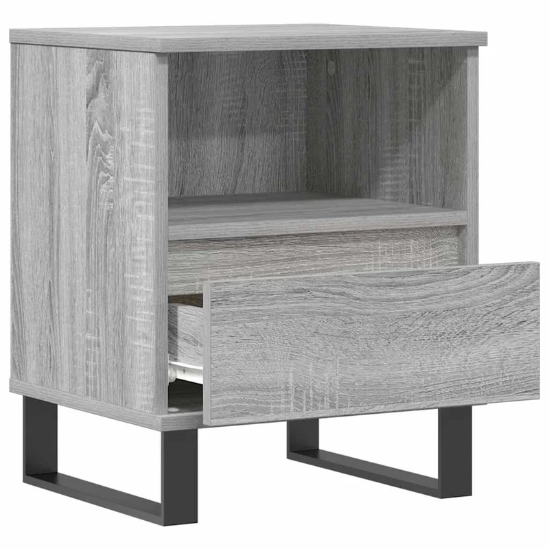 Table de chevet avec tiroir et compartiment 40 x 35 x 50 cm bois d’ingénierie gris DEC034625