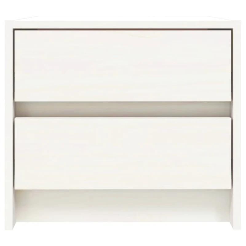 Table de chevet avec deux tiroirs 40 x 31 x 35,5 cm bois de pin blanc DEC033343