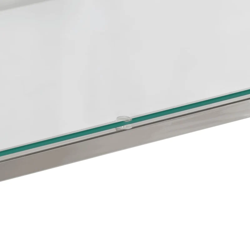 Table d'appoint console 110 x 35 x 70 cm acier inoxydable argenté et verre trempé DEC031333