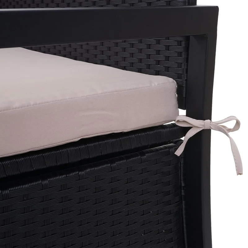 Banc 3 places en polyrotin hwc-f39 banc de jardin coffre banc compartiment de rangement coussin de siège de rangement coussin anthracite beige 04_0005802