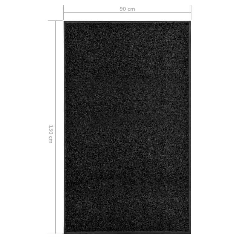 Paillasson lavable Noir 90x150 cm DEC023177