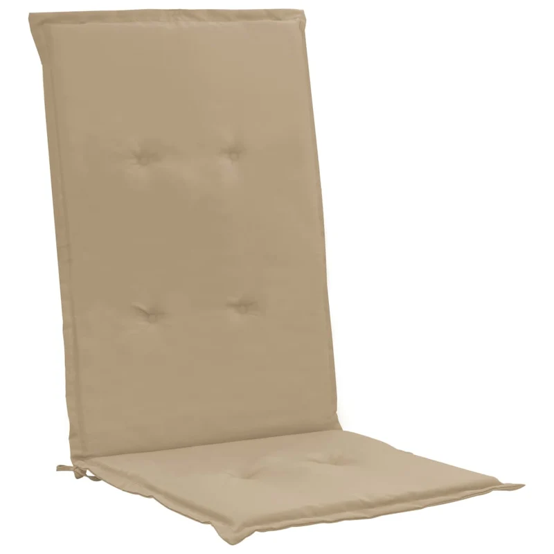 lot de 4 coussins de chaise de jardin 100% polyester imperméable beige 120 x 50 x 3 cm DEC021671