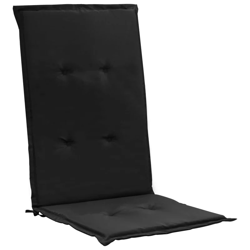 lot de 4 coussins de chaise de jardin 100% polyester imperméable noir 120x50x3 cm DEC021667