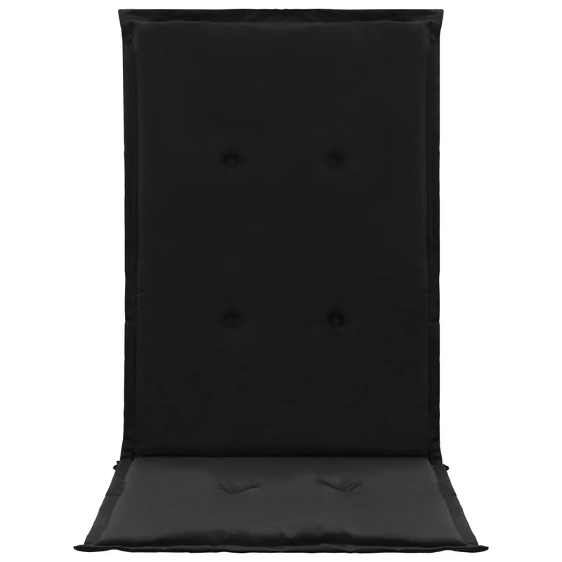 lot de 4 coussins de chaise de jardin 100% polyester imperméable noir 120x50x3 cm DEC021667