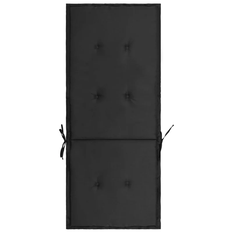 lot de 4 coussins de chaise de jardin 100% polyester imperméable noir 120x50x3 cm DEC021667