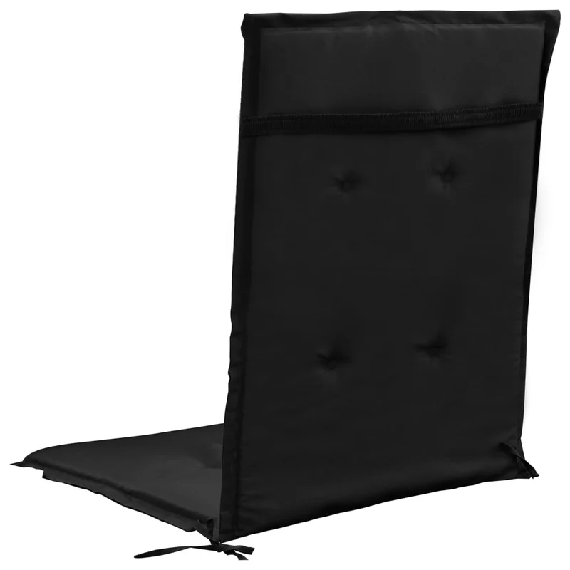 lot de 4 coussins de chaise de jardin 100% polyester imperméable noir 120x50x3 cm DEC021667