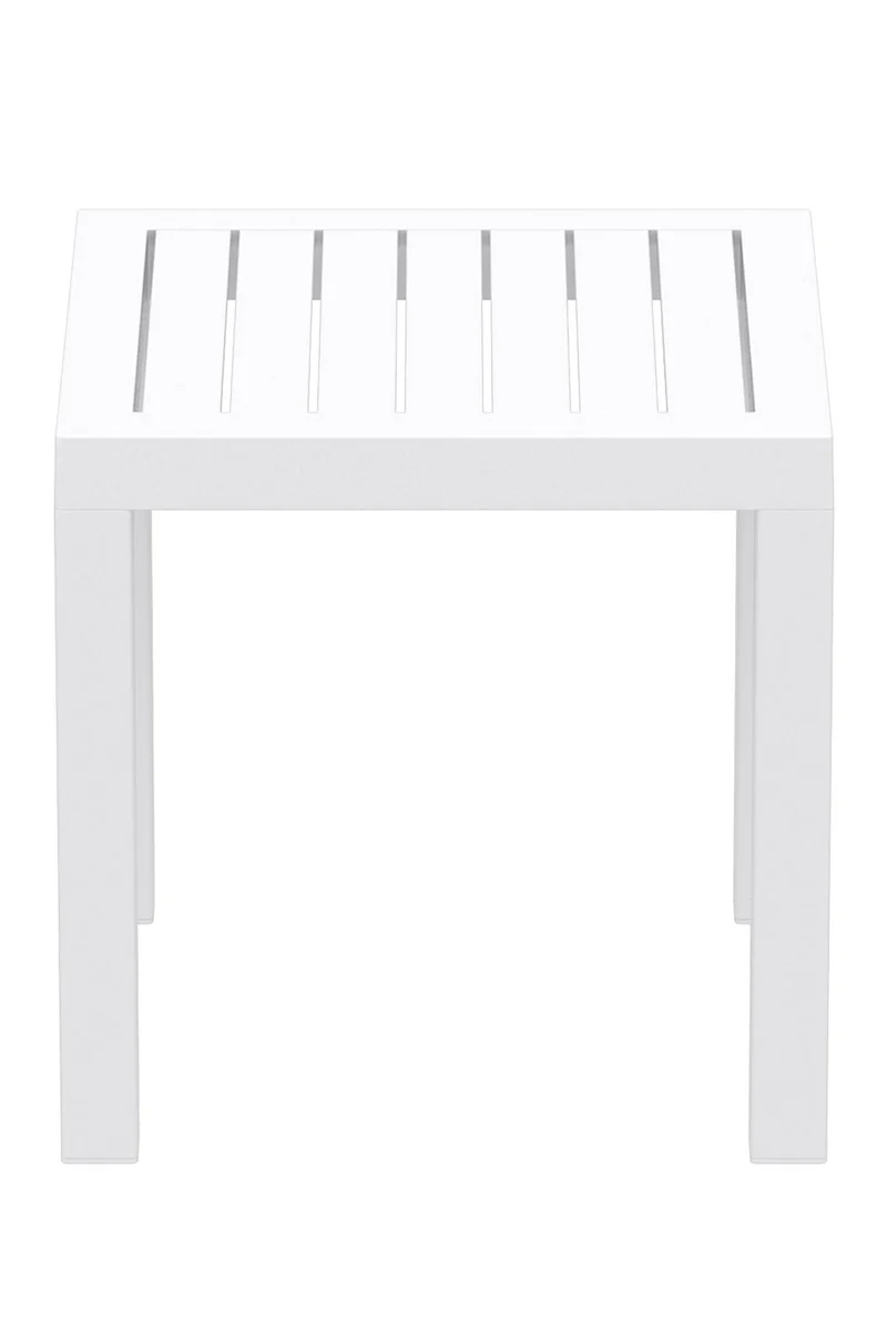 Petite table de jardin en plastique blanc résistante aux intempéries 45x45x45 cm MDJ10199