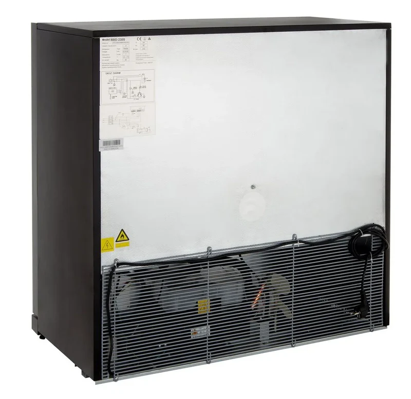 Armoire à boissons ECO 230 noire avec portes coulissantes, éclairage LED, encastrable sous plan de travail