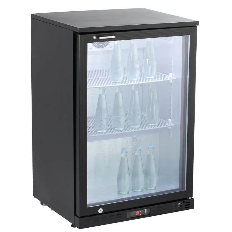 Armoire à boissons ECO 130 noire, éclairage LED, encastrable sous plan