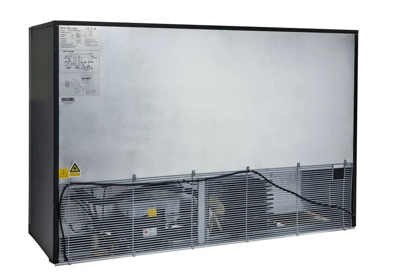 Armoire à boissons ECO 350 noire avec portes coulissantes, éclairage LED, encastrable sous plan de travail