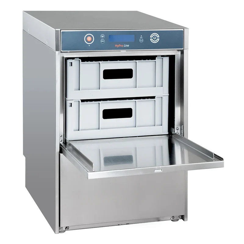 Lave-verres HYPRO Digital 40 SL 40 x 40 cm (panier), avec doseur de détergent & doseur de produit de rinçage, avec pompe de vidange & pompe de surpression, Fabriqué en Europe, 230 V