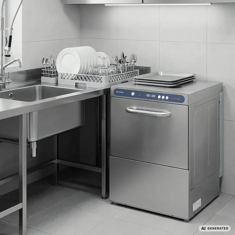 Lave-vaisselle PROFI Digital 50 SL panier 50x50 cm, avec doseur de détergent & de produit de rinçage, avec pompe de vidange, Fabriqué en Europe, 230 V