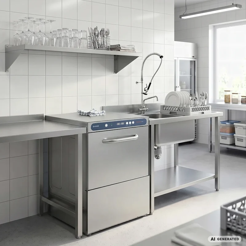 Lave-vaisselle PROFI Digital 50 SLE panier 50x50 cm, avec doseur de détergent & de produit de rinçage, avec pompe de vidange & adoucisseur, Fabriqué en Europe, 230 V
