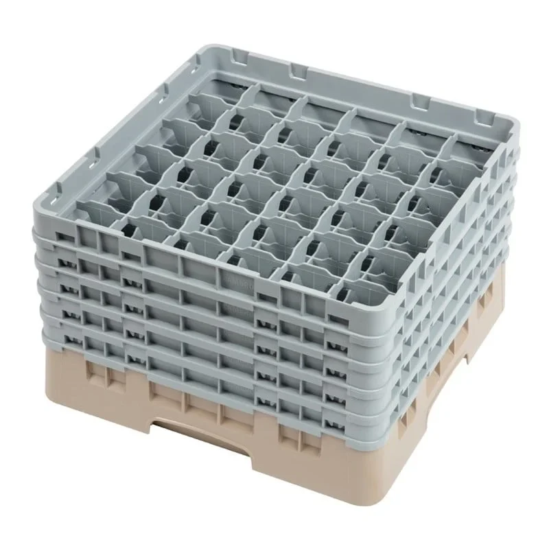 Cambro Panier de lavage pour verres beige avec 36 compartiments hauteur de verre max 25,7cm