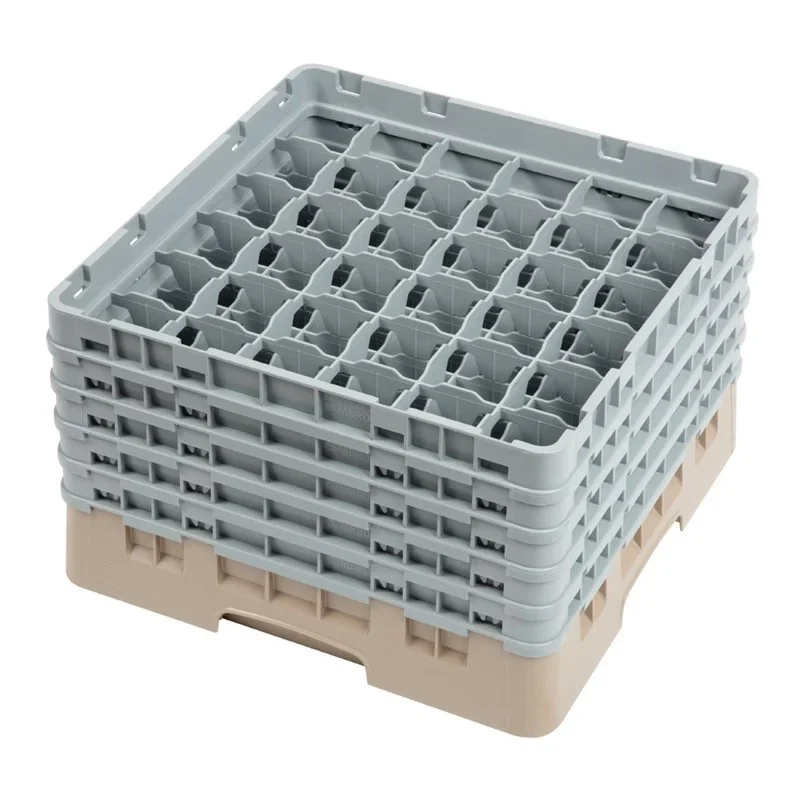 Cambro Panier de lavage pour verres beige avec 36 compartiments hauteur de verre max 25,7cm