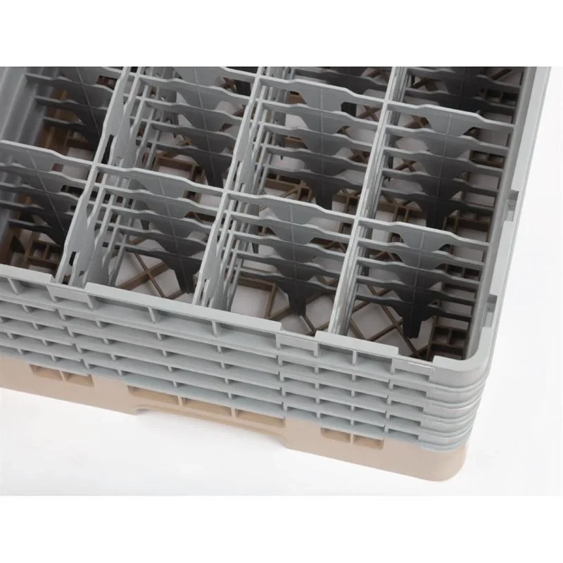 Cambro Panier lave-verres beige à 16 compartiments hauteur max. des verres 25,7 cm