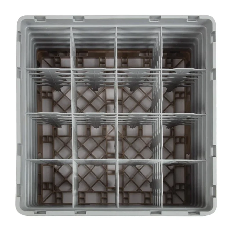 Cambro Panier lave-verres beige à 16 compartiments hauteur max. des verres 25,7 cm