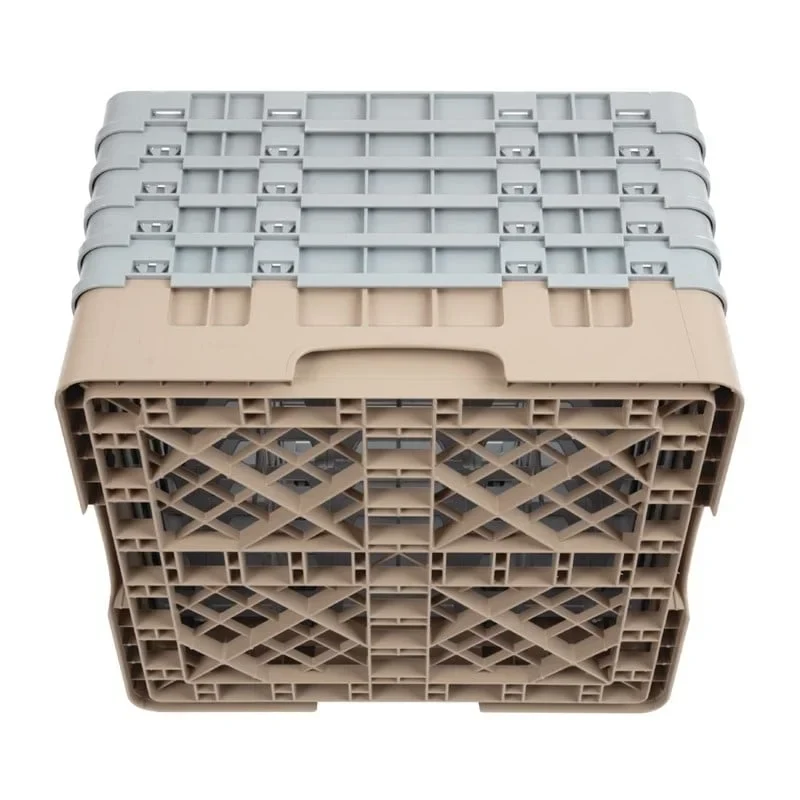 Cambro Panier lave-verres beige à 16 compartiments hauteur max. des verres 25,7 cm