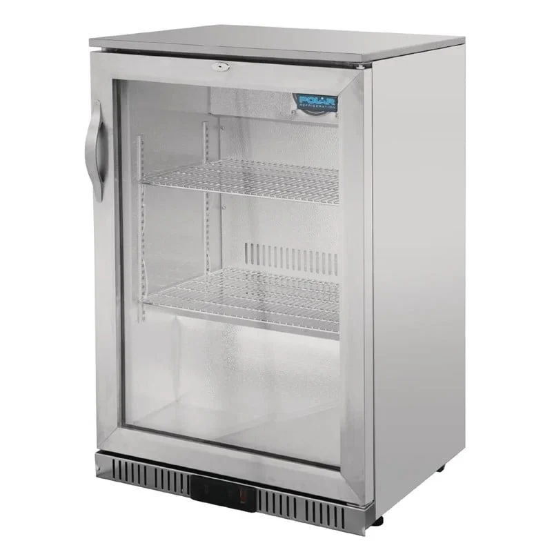 Arrière-bar réfrigéré en inox Polar Série G avec porte battante 138 L