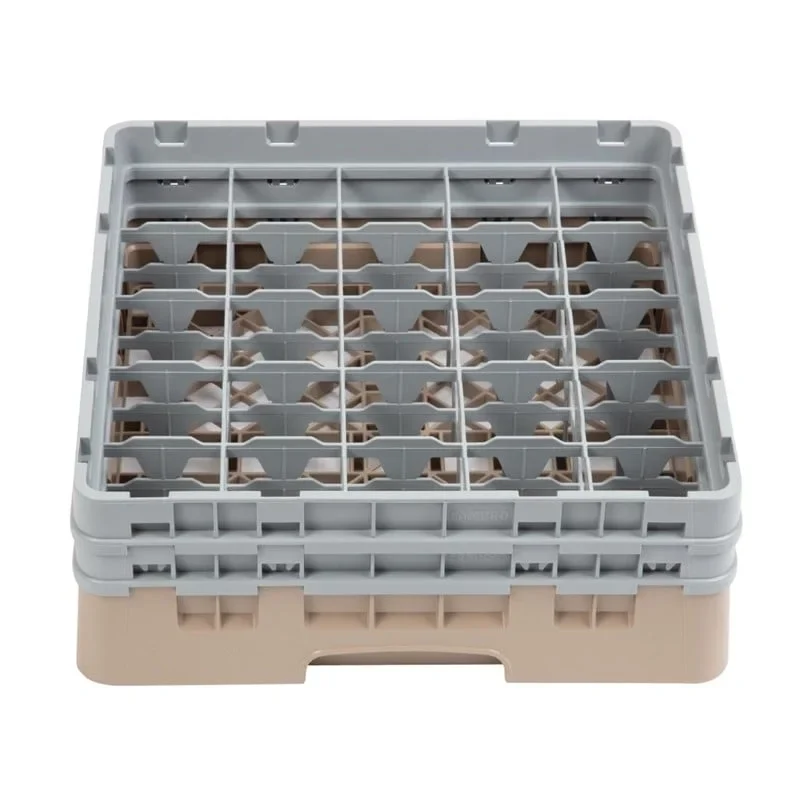 Cambro Panier lave-verres beige à 25 compartiments hauteur max. des verres 13,3 cm