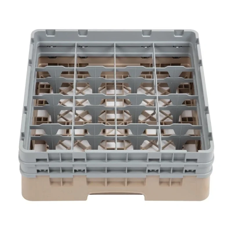 Cambro Panier lave-verres beige à 16 compartiments hauteur max. des verres 13,3 cm