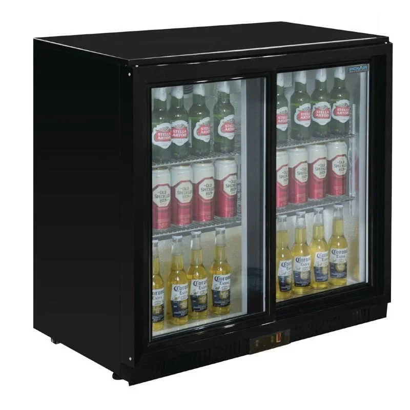Arrière-bar réfrigéré Polar Série G avec 2 portes coulissantes 198 L