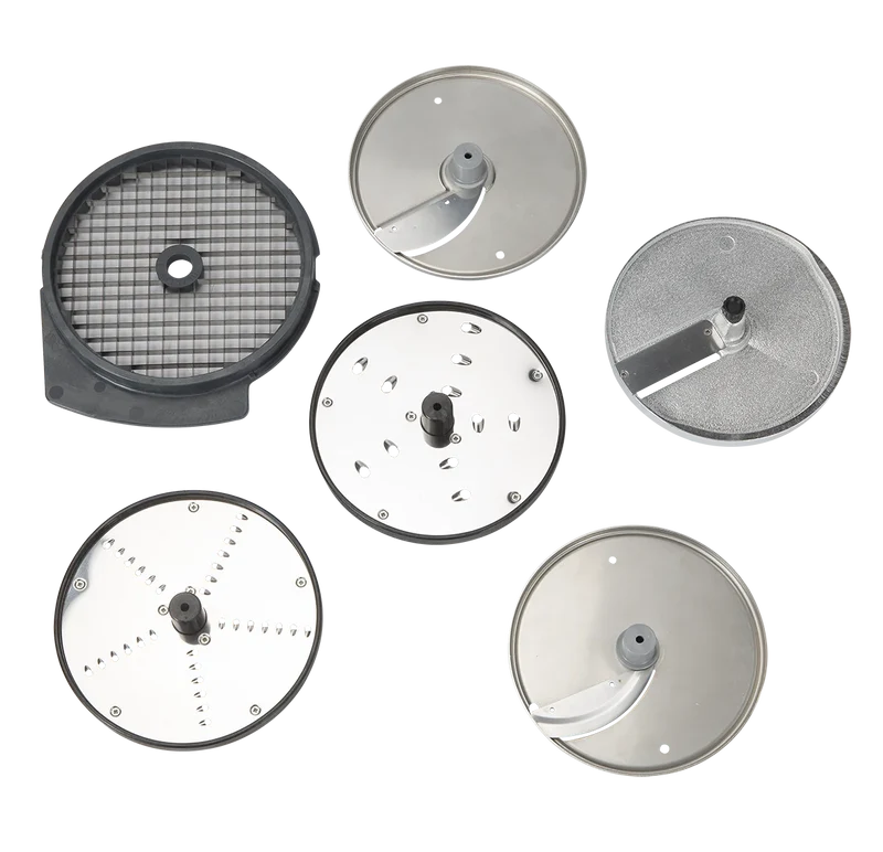 Dito Sama Set de disques PROFI (trancher 2mm & 5mm, râper 3mm & 7mm, trancher 10mm, couper en dés 10x10mm - Ø 175 mm)