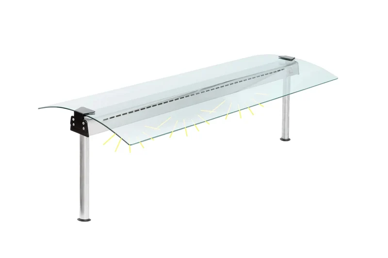Écran de protection anti-postillons 5 GN1/1 verre courbé des deux côtés - Éclairé