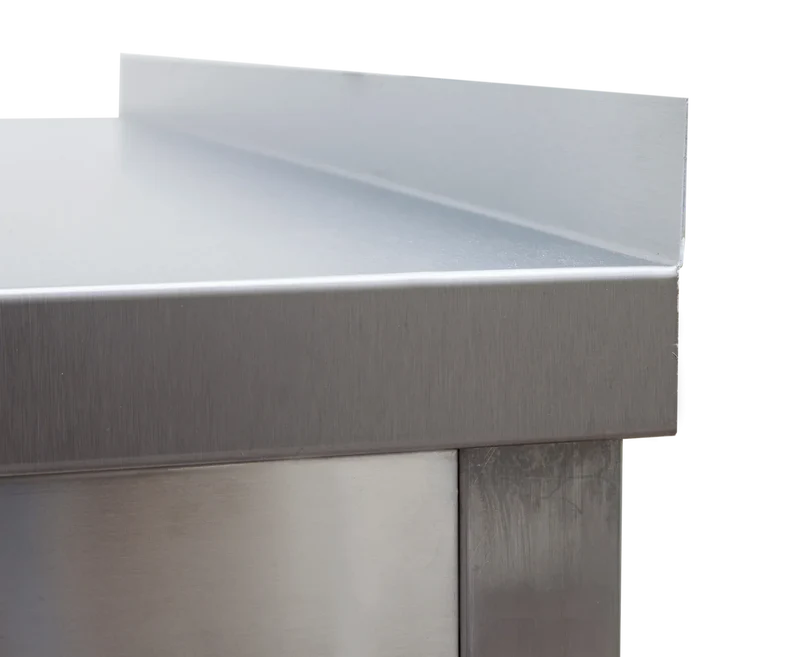 Table de travail professionnelle en inox 2000 x 600 mm - avec tablette inférieure et dosseret