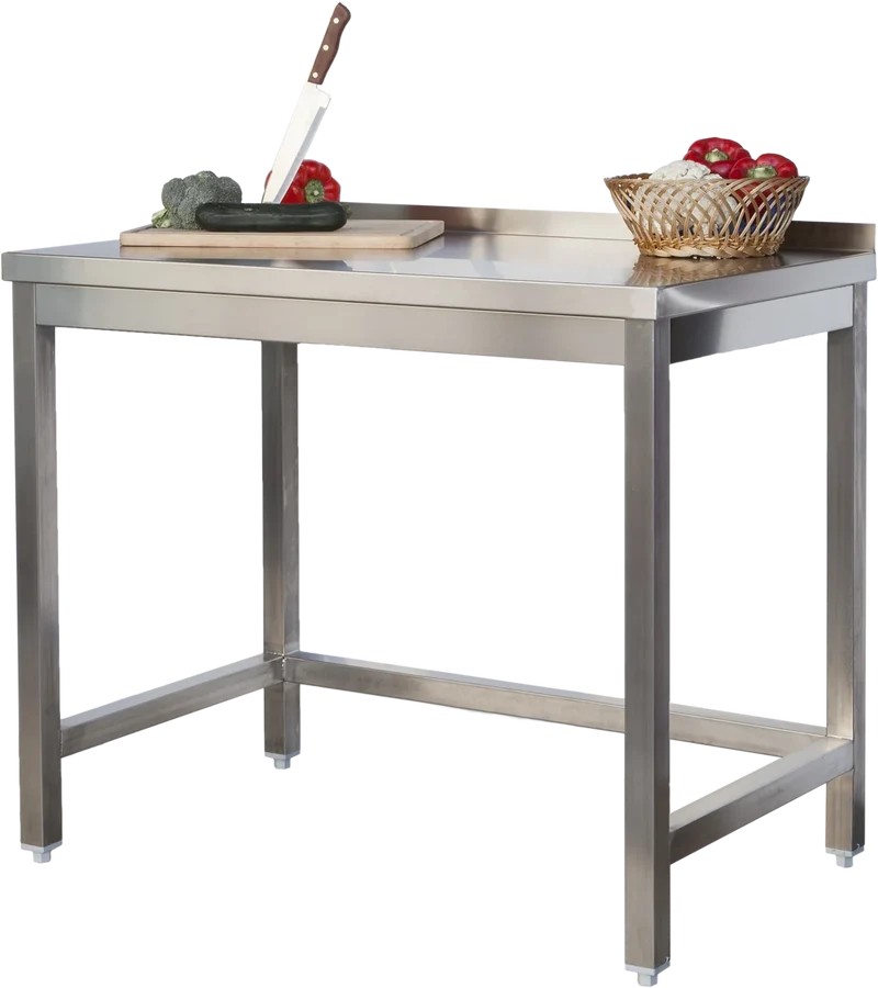 Table de travail professionnelle en inox 2000 x 600 mm - avec dosseret