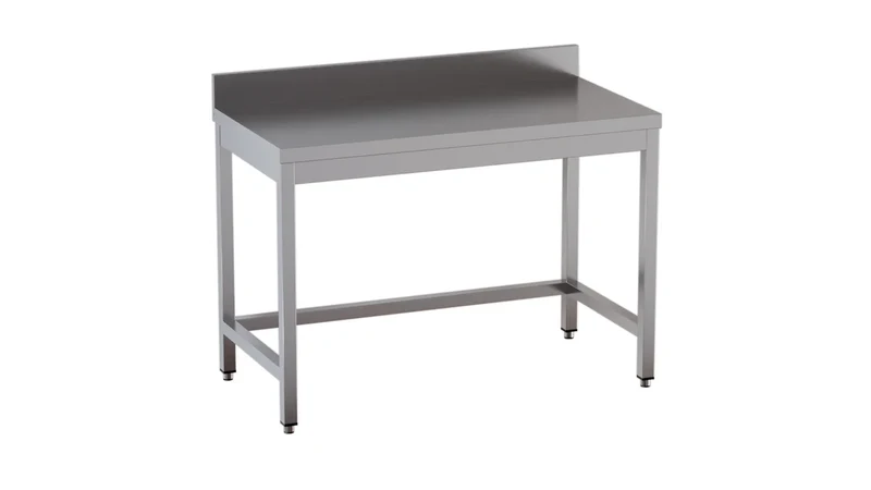 Table de travail en inox Eco 18x6 sans tablette inférieure avec dosseret
