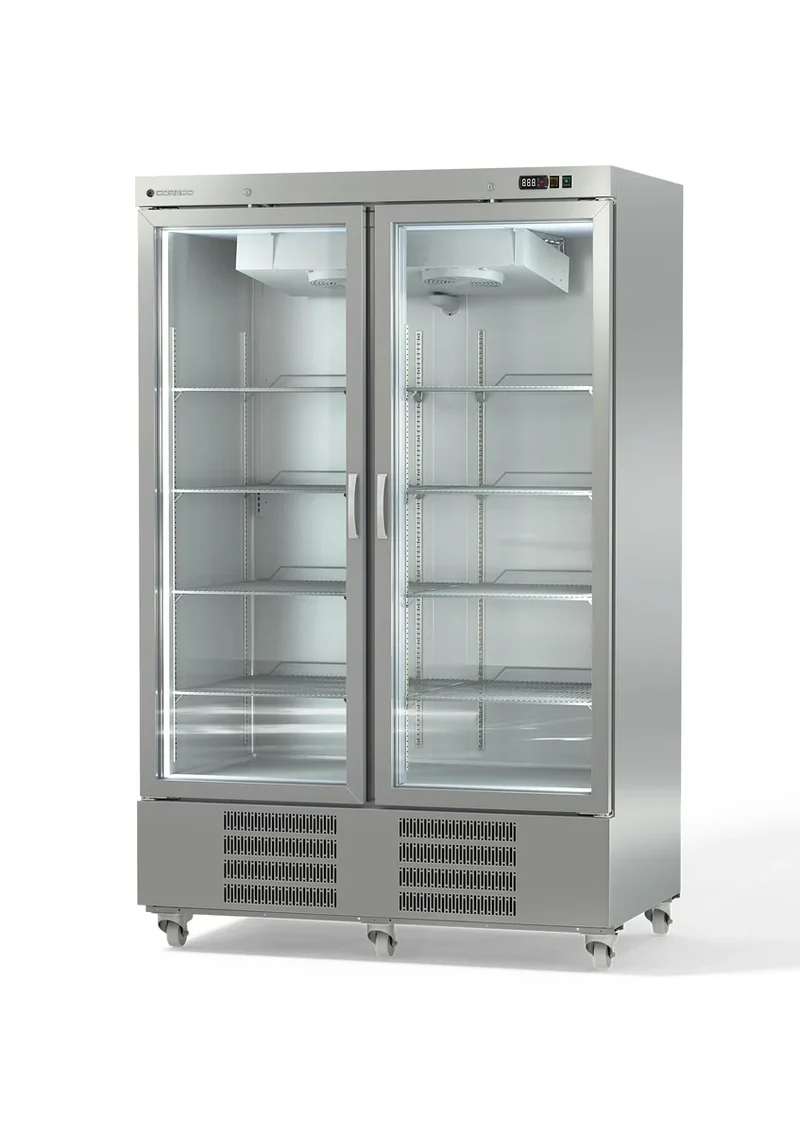 Armoire réfrigérée en acier inoxydable Coreco US Range 1400 avec portes vitrées