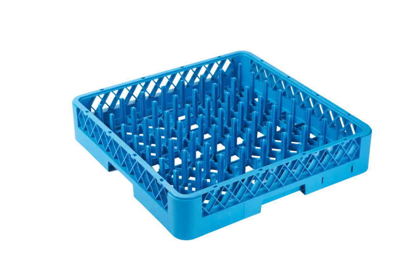 Panier de lavage 500x500 mm avec doigts hauts pour assiettes & plaques, bleu