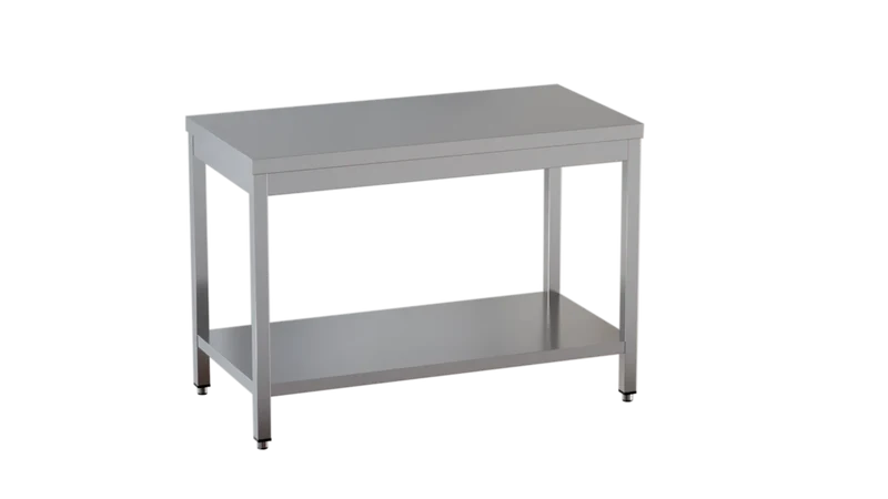 Table de travail en inox Eco 20x7 avec tablette inférieure
