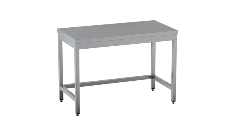 Table de travail en inox Eco 14x7 sans tablette inférieure
