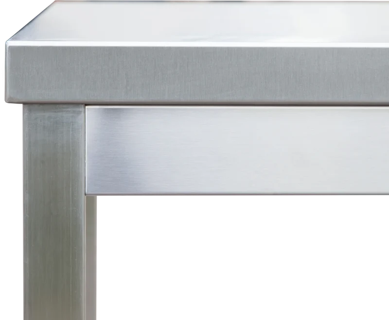 Table de travail professionnelle en inox 1000 x 600 mm - avec tablette inférieure et dosseret