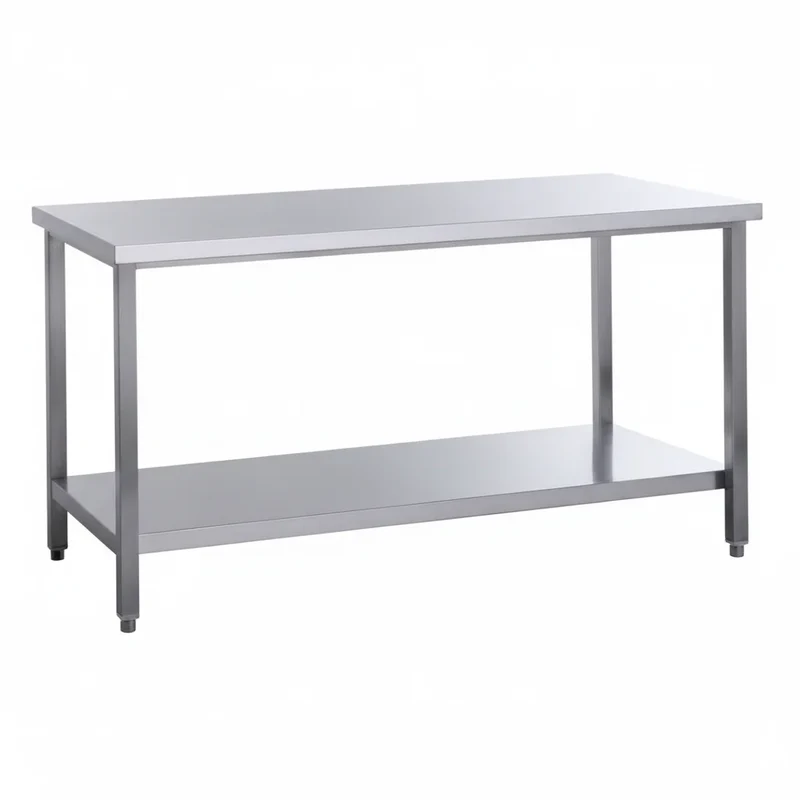 Table de travail en inox Eco 15x6 avec tablette inférieure