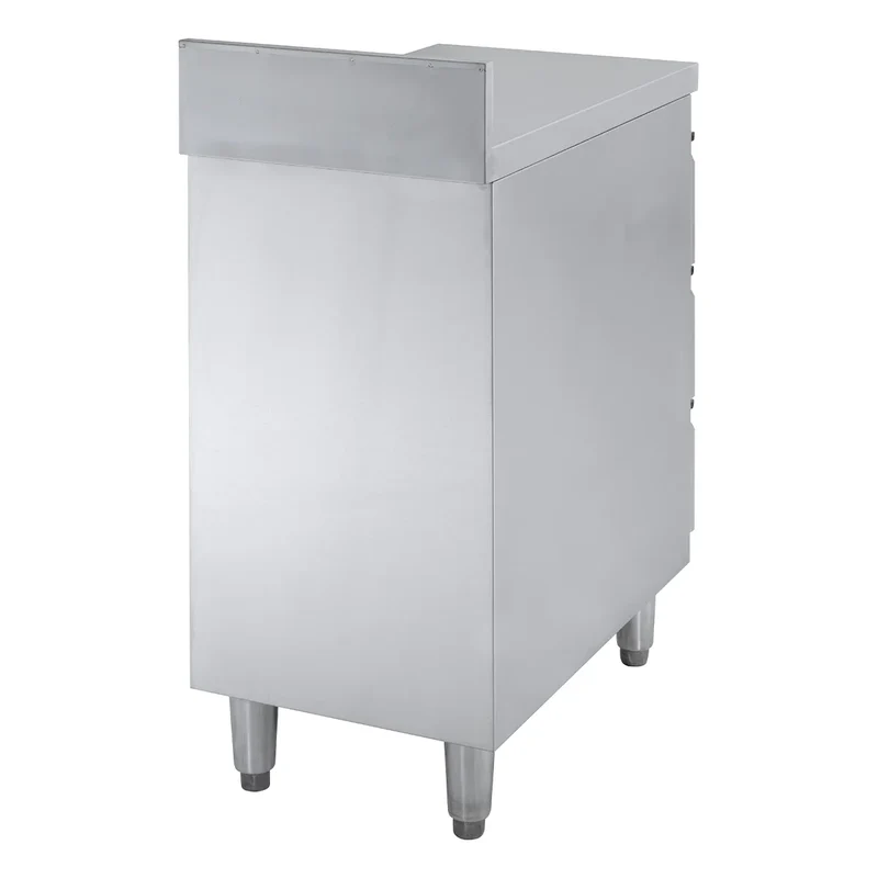 Meuble à tiroirs en inox BASIC, 3 tiroirs, unité 600 avec dosseret, AISI 201